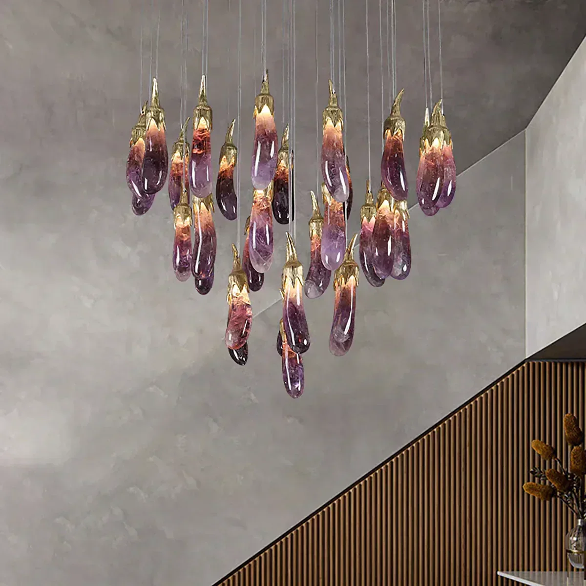 Eggplant-shaped Chandelier Purple Color - Image 6