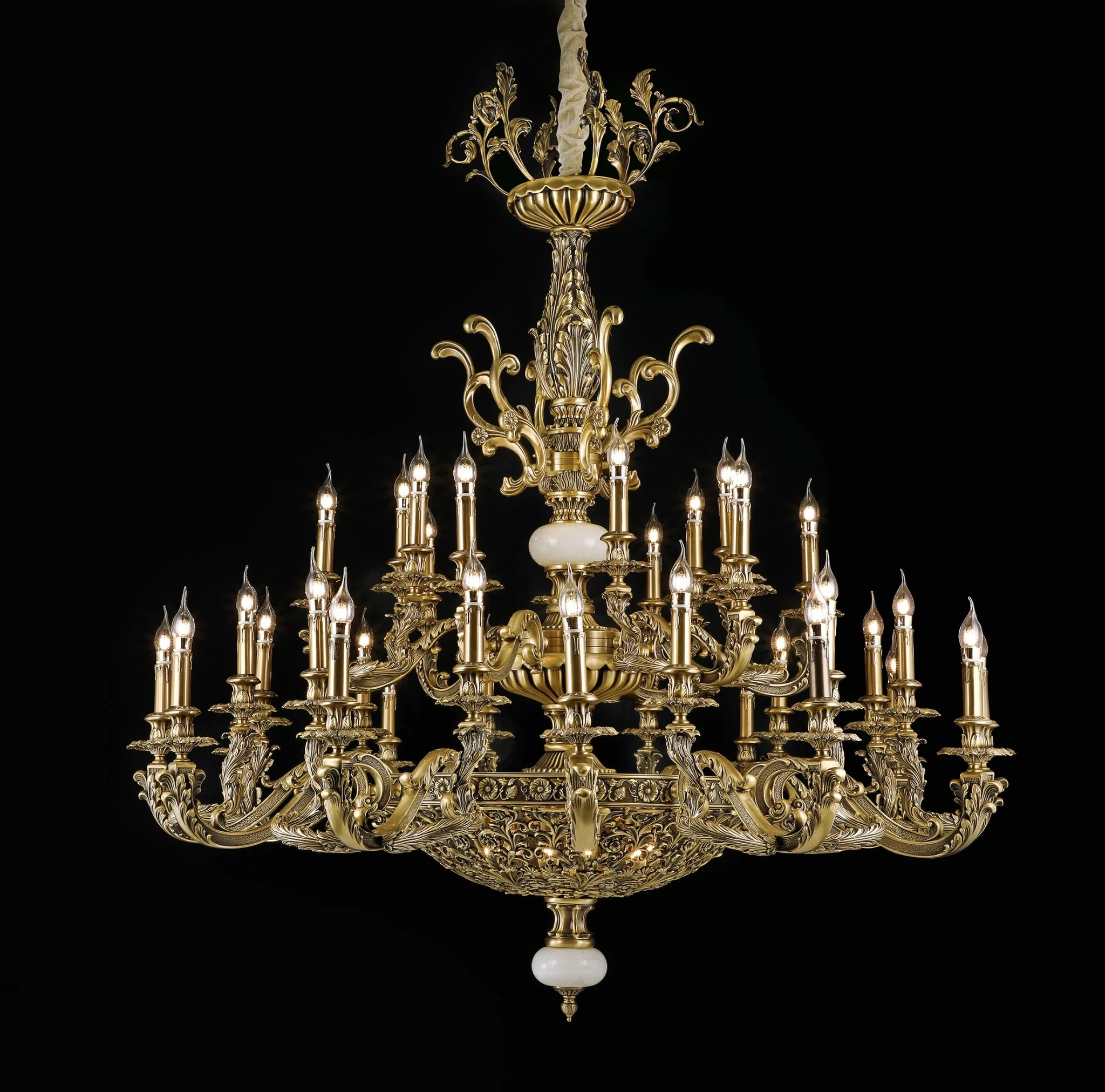 elegant antique brass chandelier - Image 2