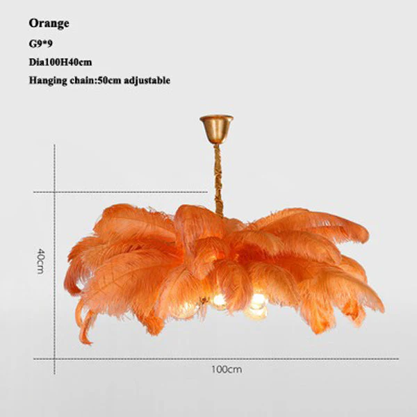 Elva Brass Palm Tree Feather Chandelier - Image 13