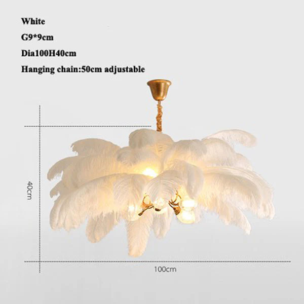 Elva Brass Palm Tree Feather Chandelier - Image 17