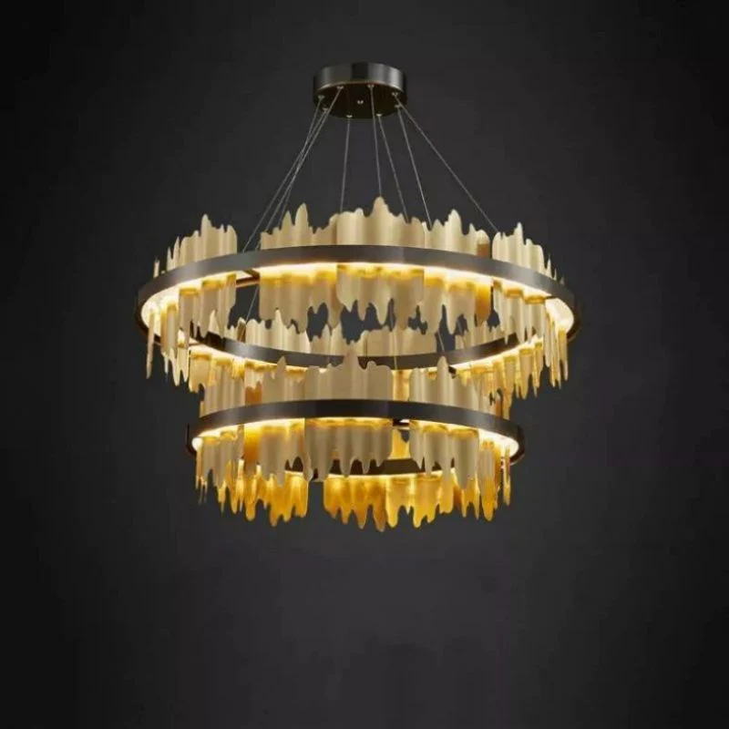 Elvira 2-Tier Modern Round Chandelier - Image 2