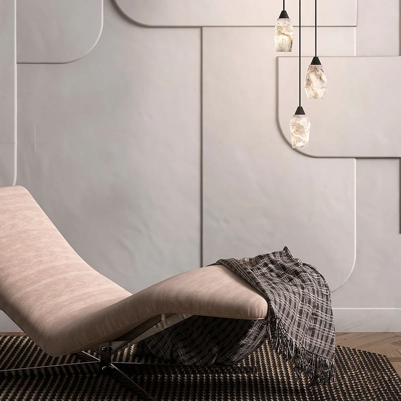 Emilia Alabaster Pendant Lighting Over Dining Table - Image 6