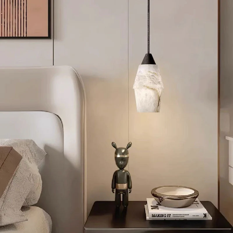 Emilia Alabaster Pendant Lighting Over Dining Table - Image 7
