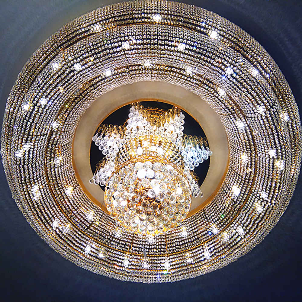 Empire flush mount crystal chandelier - Image 2