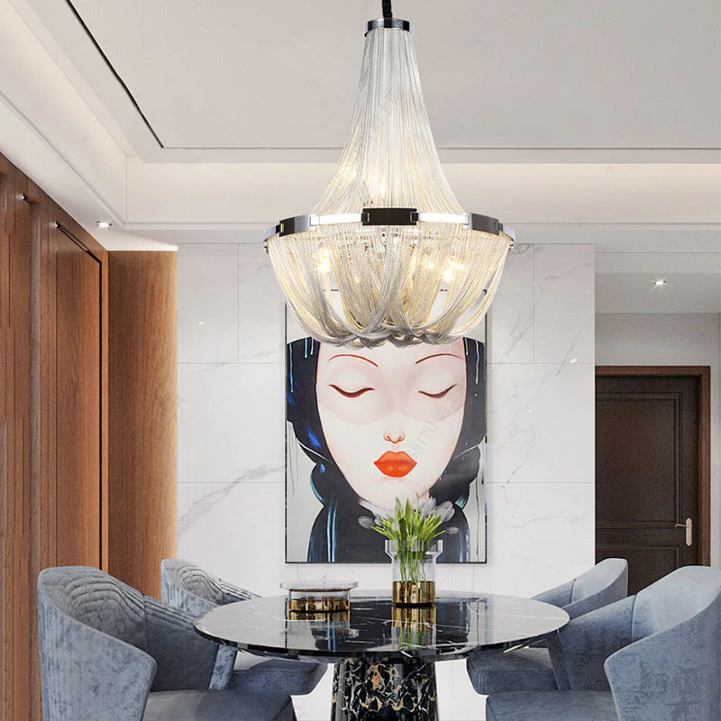 Eldorado Luxury Aluminum Chain Tassel Chandelier - Image 8