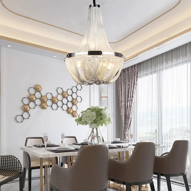 Eldorado Luxury Aluminum Chain Tassel Chandelier - Image 9