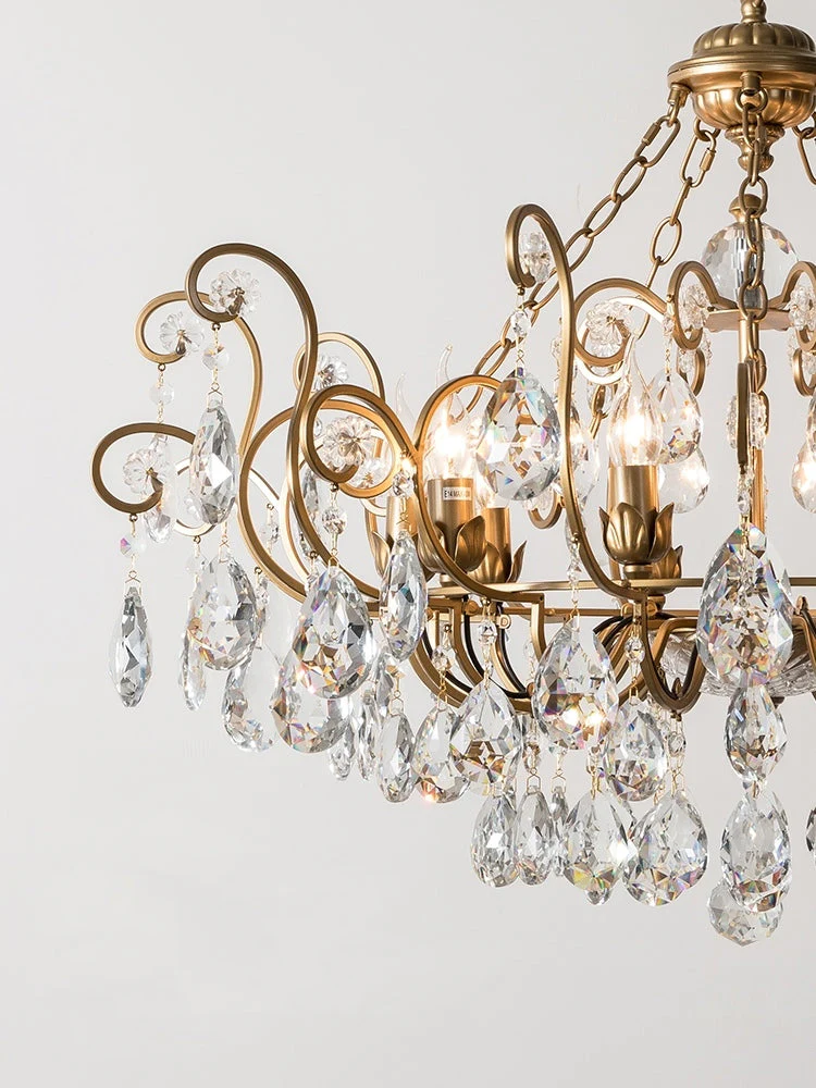 European Retro Light Luxury Crystal Pendant Electronic Candle Chandelier for Living Room / Dining Room / Bedroom - Image 7