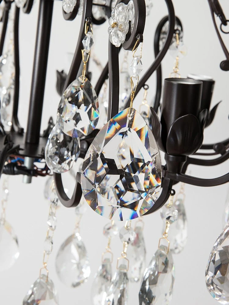 European Retro Light Luxury Crystal Pendant Electronic Candle Chandelier for Living Room / Dining Room / Bedroom - Image 8