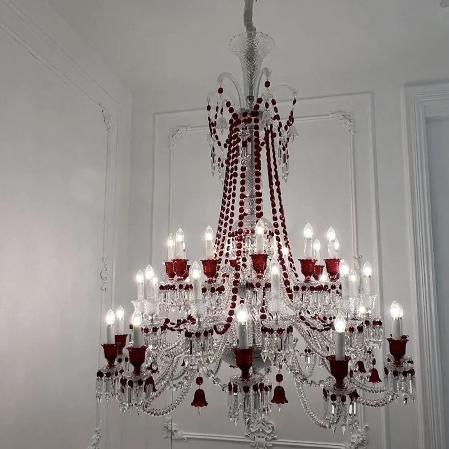 European-style Luxury Colorful Candle Crystal Oversized Chandelier Art Branch Designer Foyer/Staircase Light Fixture - Image 2