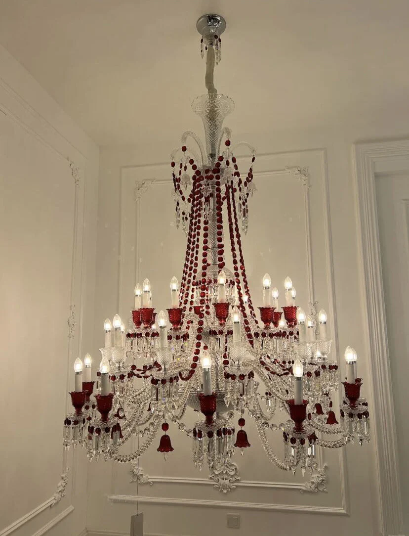 European-style Luxury Colorful Candle Crystal Oversized Chandelier Art Branch Designer Foyer/Staircase Light Fixture - Image 6