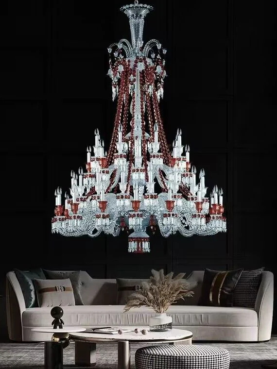 European-style Luxury Colorful Candle Crystal Oversized Chandelier Art Branch Designer Foyer/Staircase Light Fixture - Image 7