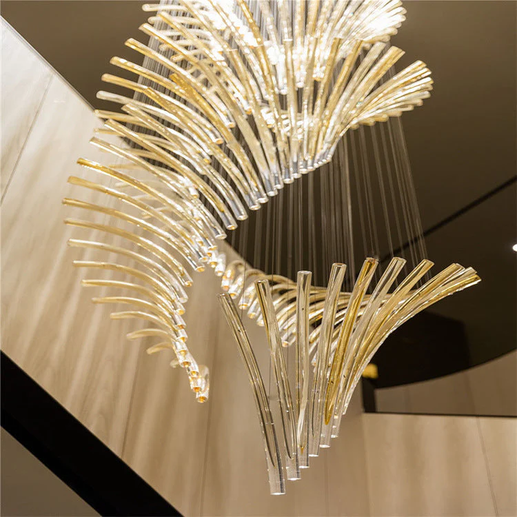 European Style Spiral Glass Chandelier for Staircase/Foyer/Hotel/Villa - Image 3