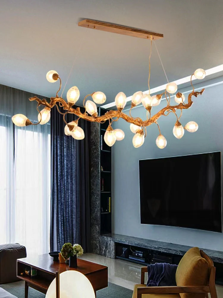 Modern Art Extra Large Branch Style Chandelier with Clear Bubble Glass Eggs for Dining Room and Living Room - Image 13
