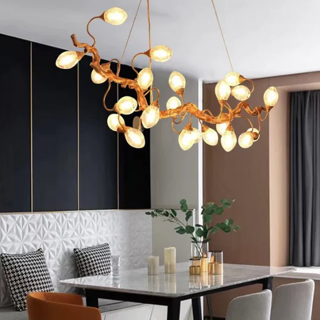Modern Art Extra Large Branch Style Chandelier with Clear Bubble Glass Eggs for Dining Room and Living Room - Image 5