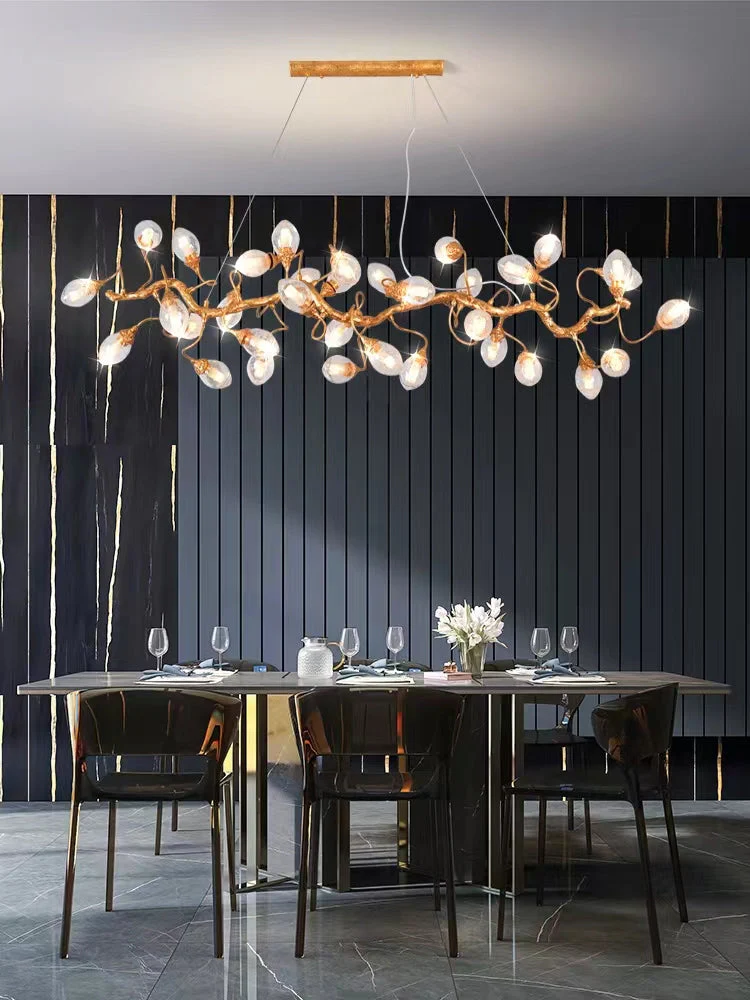 Modern Art Extra Large Branch Style Chandelier with Clear Bubble Glass Eggs for Dining Room and Living Room - Image 9
