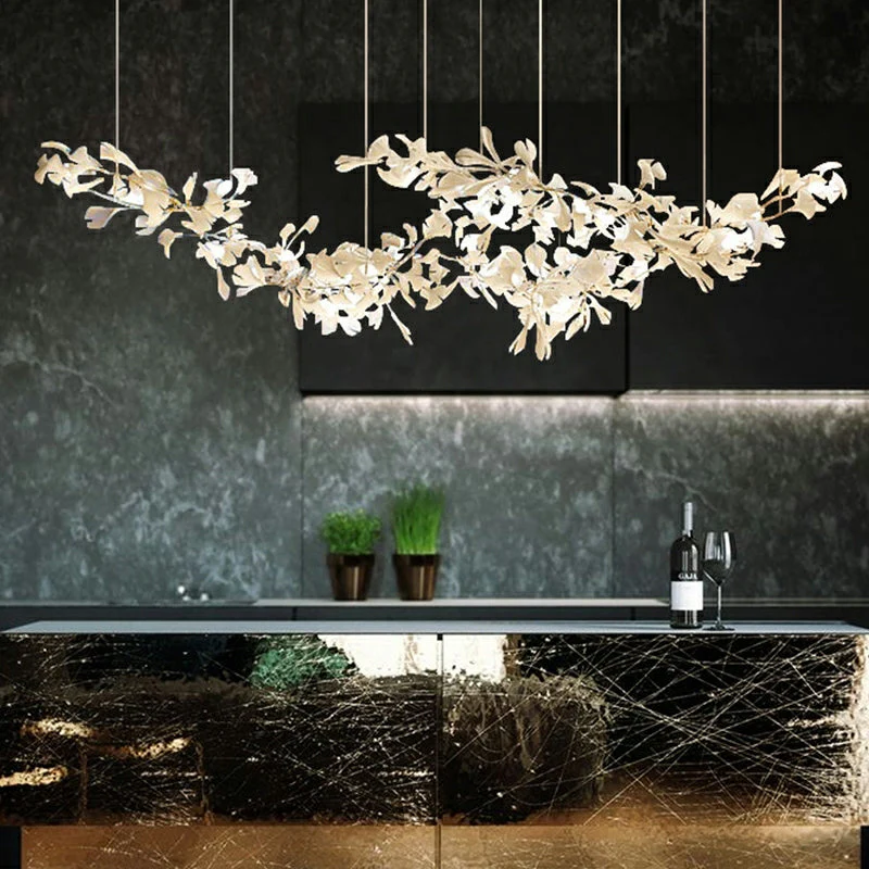 Extra Large Ceramics Twig White Flowers Chandelier Iron Tree Branch Pendant Light For Big Living/ Dining Room - Image 2