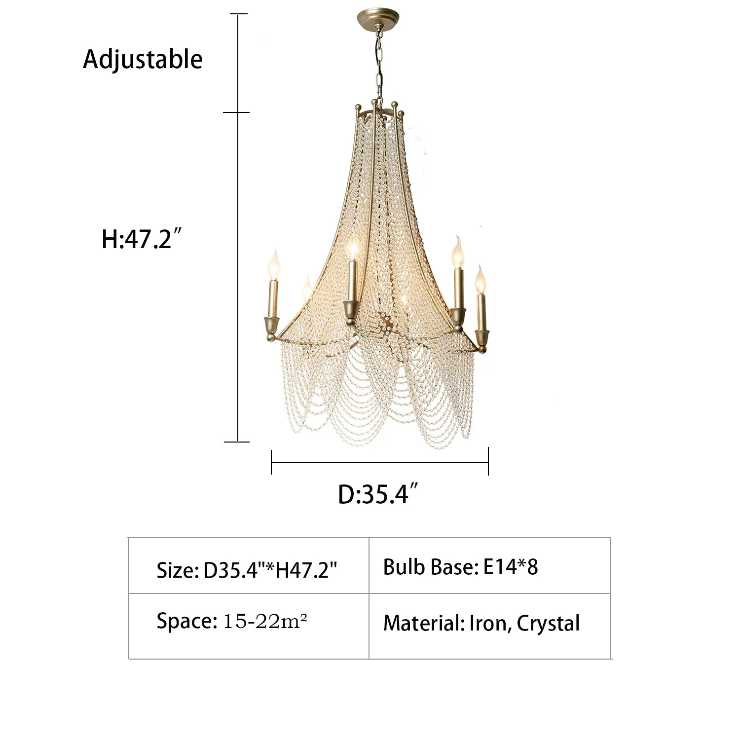 Extra Large European Crystal Beaded Chandelier Candle Light for Stairs / Duplex / Villa - Image 10