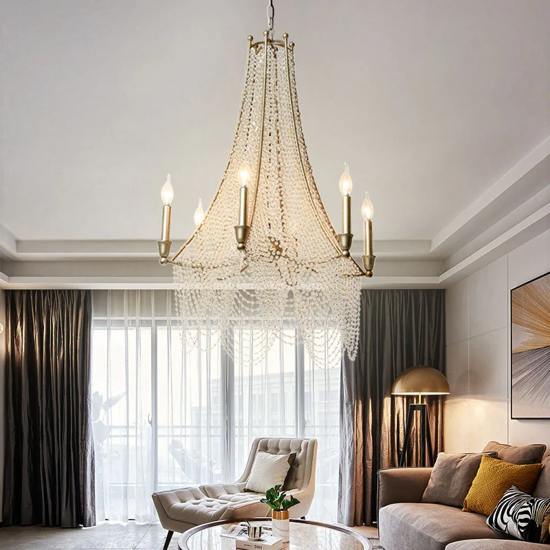 Extra Large European Crystal Beaded Chandelier Candle Light for Stairs / Duplex / Villa - Image 4