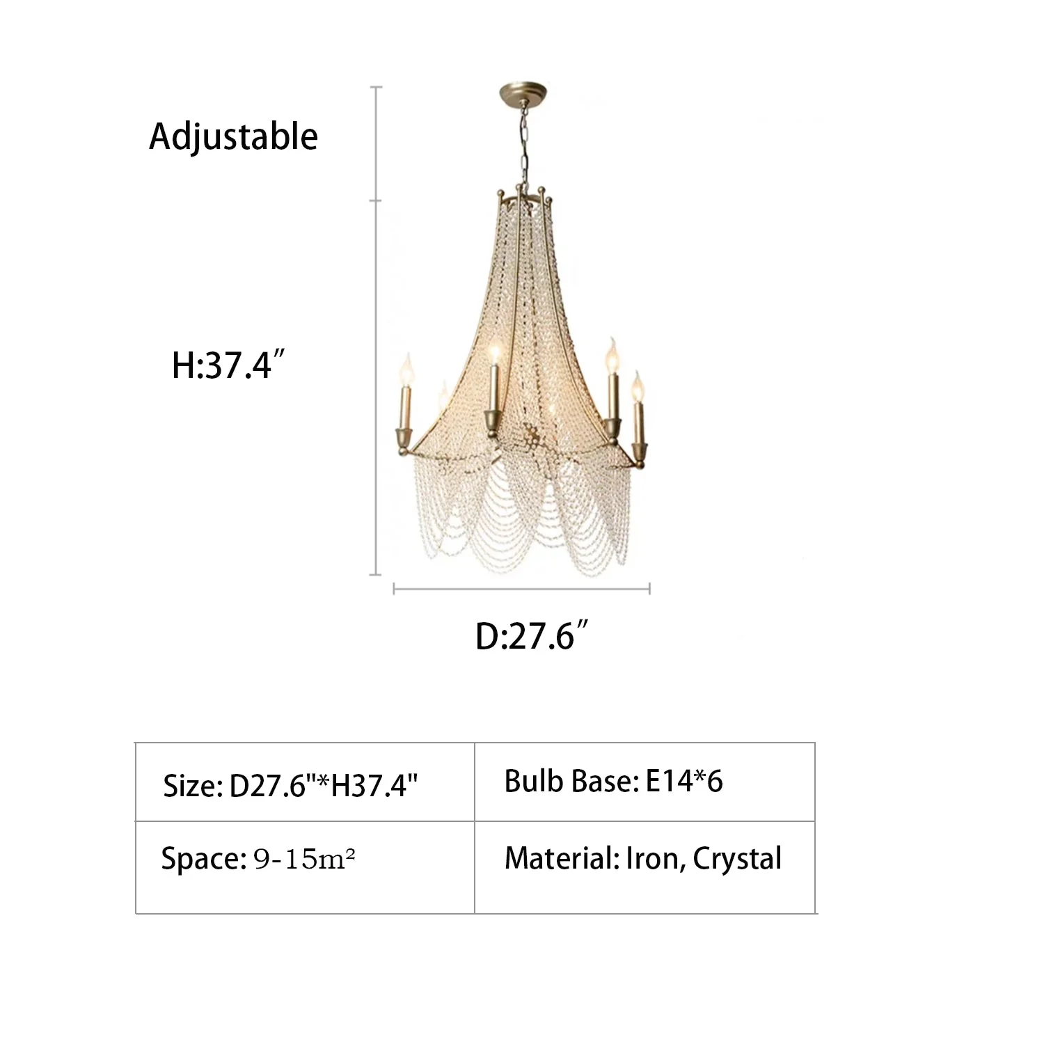 Extra Large European Crystal Beaded Chandelier Candle Light for Stairs / Duplex / Villa - Image 9