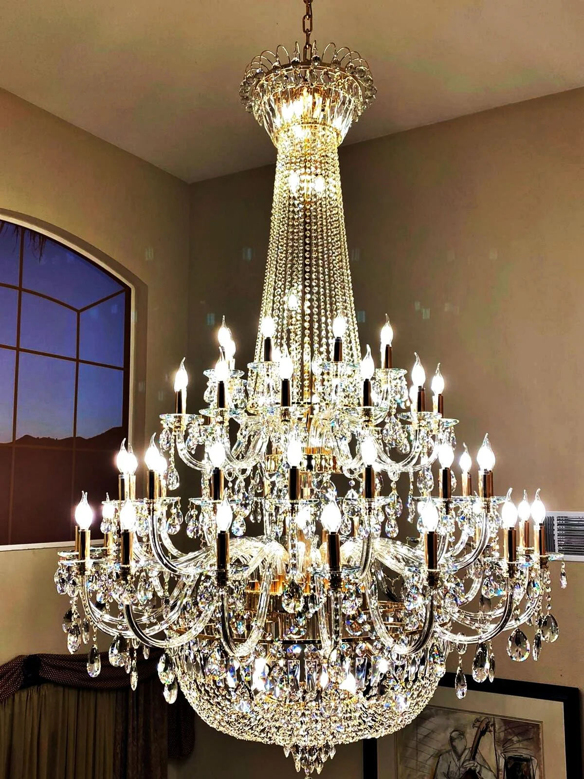 Extra Large European-style Multi-layers Candle Luxury Crystal Chandelier Gold Art Foyer/Staircase Decorative Light Fixture - Image 10