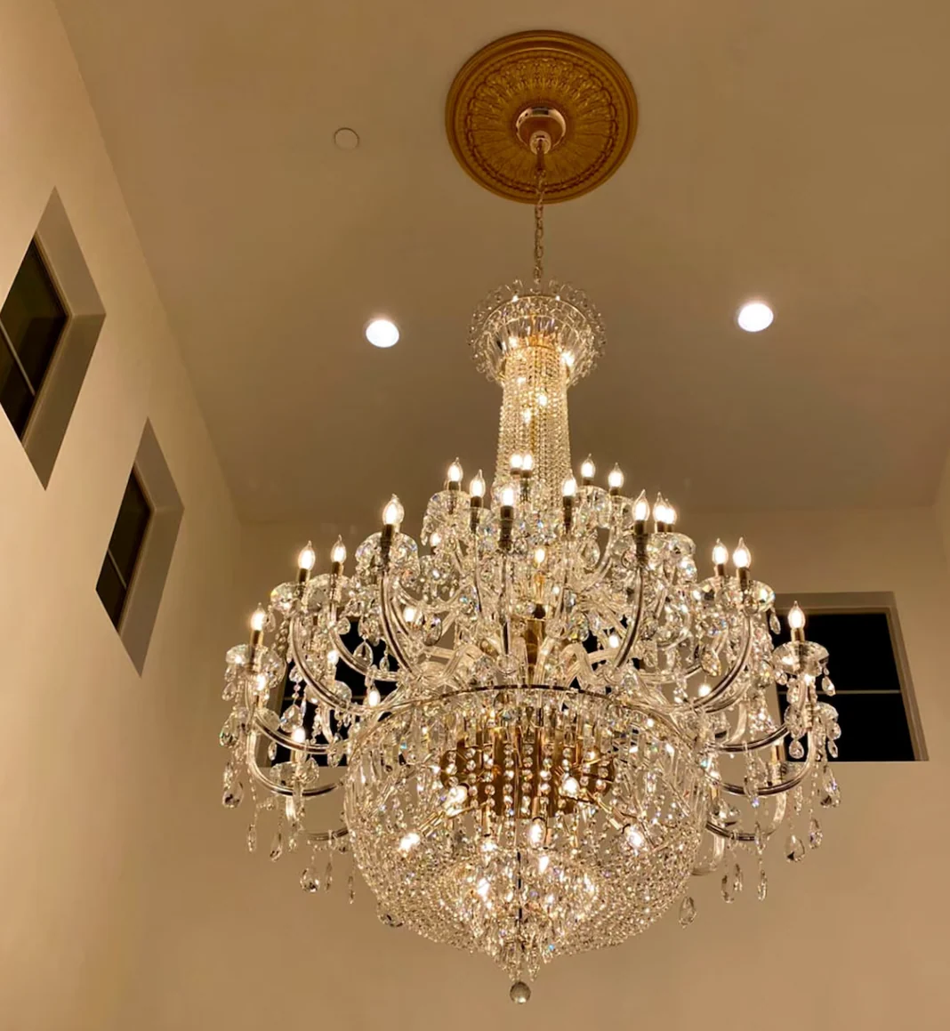 Extra Large European-style Multi-layers Candle Luxury Crystal Chandelier Gold Art Foyer/Staircase Decorative Light Fixture - Image 13