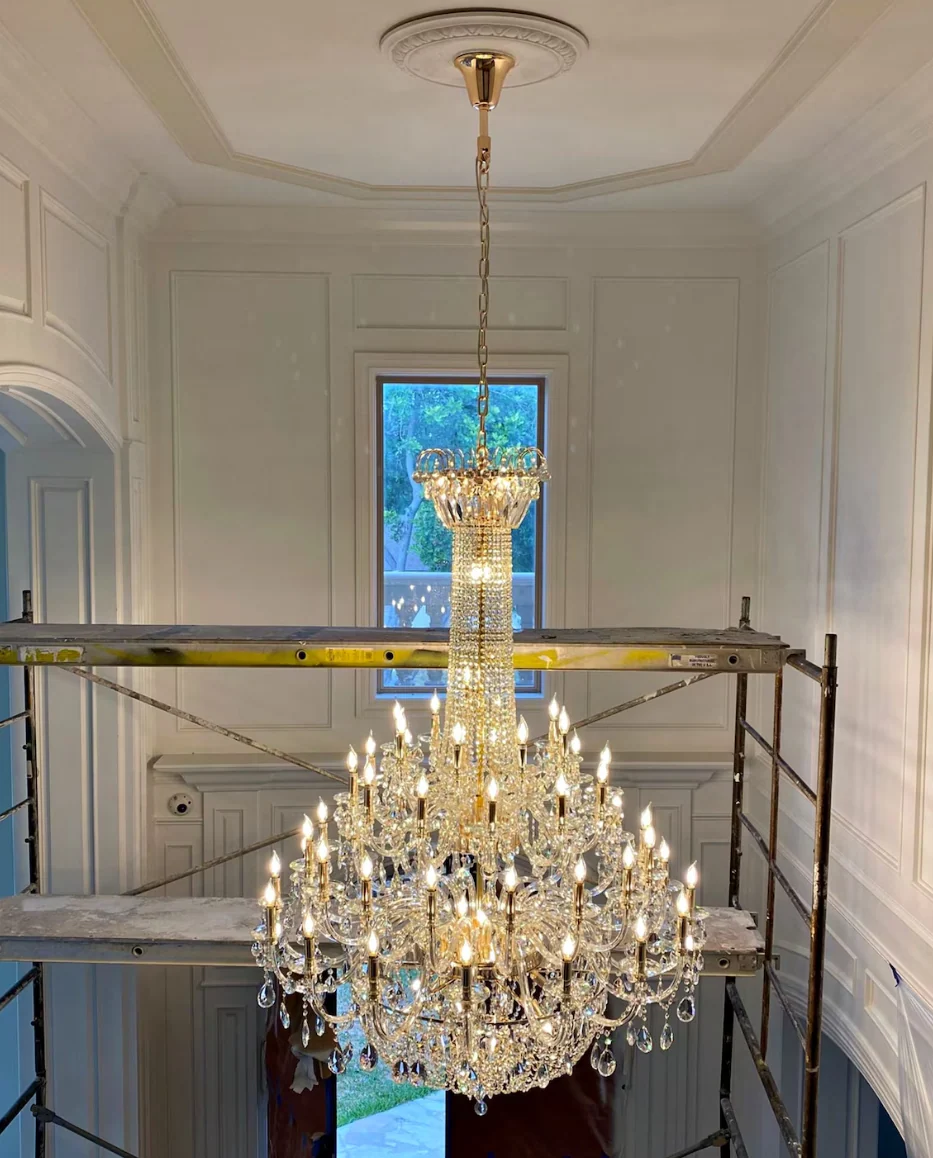 Extra Large European-style Multi-layers Candle Luxury Crystal Chandelier Gold Art Foyer/Staircase Decorative Light Fixture - Image 15