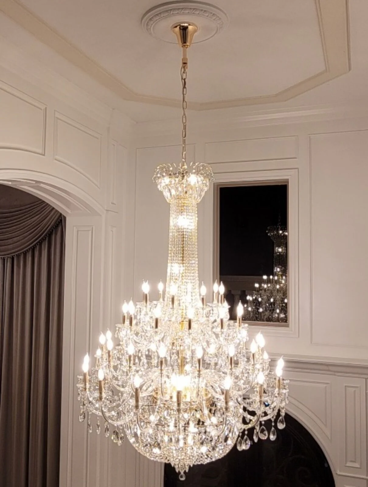 Extra Large European-style Multi-layers Candle Luxury Crystal Chandelier Gold Art Foyer/Staircase Decorative Light Fixture - Image 17