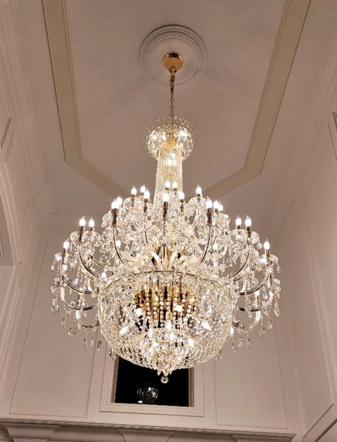 Extra Large European-style Multi-layers Candle Luxury Crystal Chandelier Gold Art Foyer/Staircase Decorative Light Fixture - Image 18