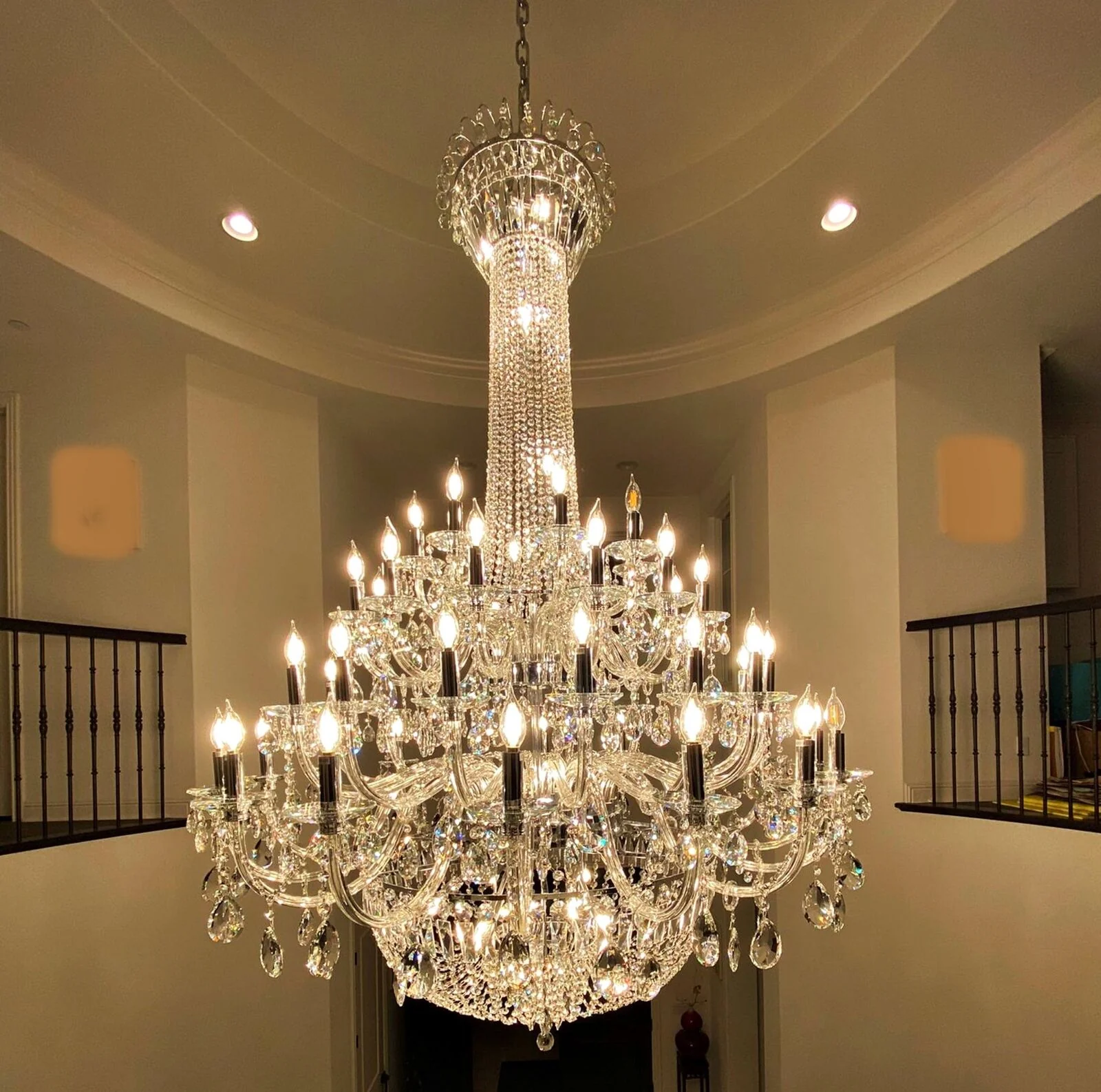 Extra Large European-style Multi-layers Candle Luxury Crystal Chandelier Gold Art Foyer/Staircase Decorative Light Fixture - Image 20