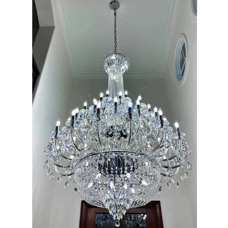 Extra Large European-style Multi-layers Candle Luxury Crystal Chandelier Gold Art Foyer/Staircase Decorative Light Fixture - Image 23