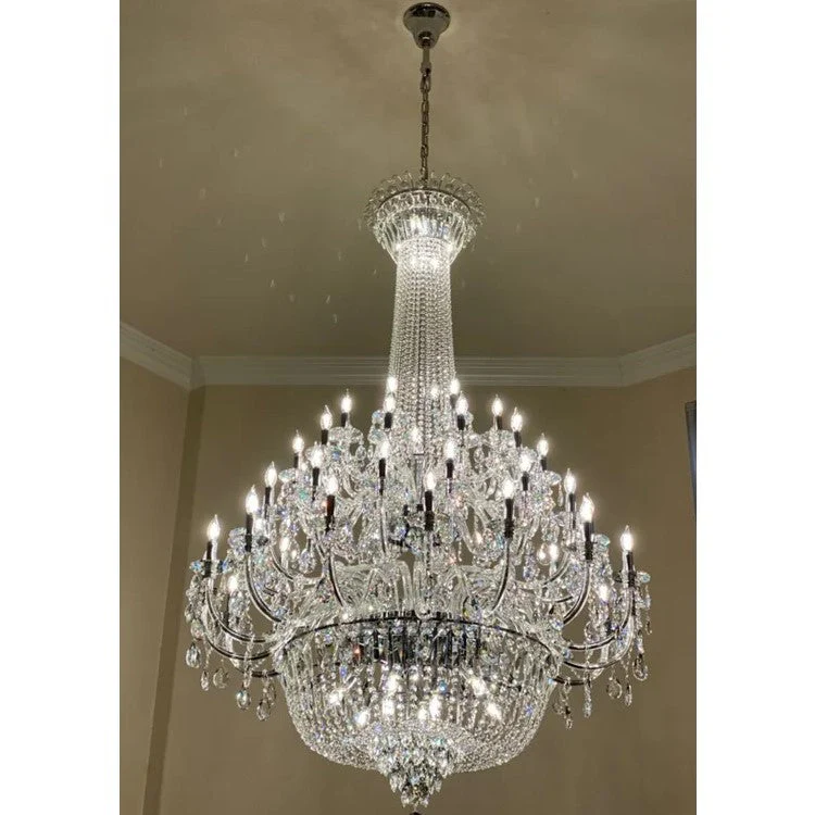 Extra Large European-style Multi-layers Candle Luxury Crystal Chandelier Gold Art Foyer/Staircase Decorative Light Fixture - Image 26