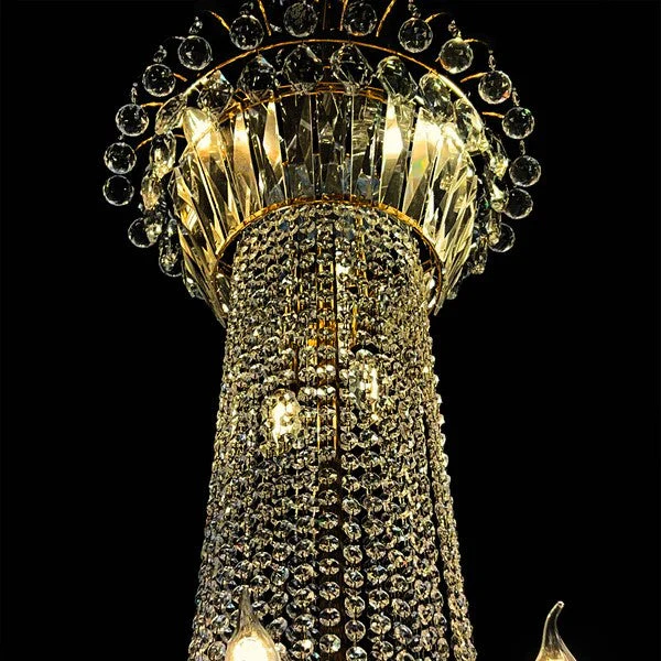 Extra Large European-style Multi-layers Candle Luxury Crystal Chandelier Gold Art Foyer/Staircase Decorative Light Fixture - Image 31