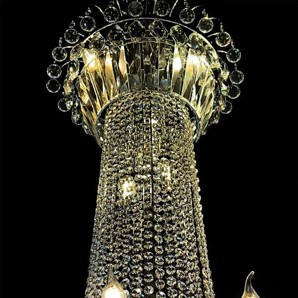 Extra Large European-style Multi-layers Candle Luxury Crystal Chandelier Gold Art Foyer/Staircase Decorative Light Fixture - Image 32