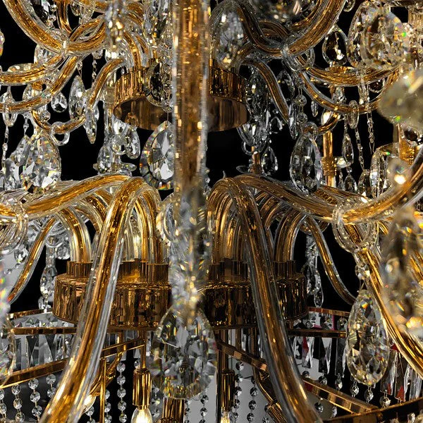Extra Large European-style Multi-layers Candle Luxury Crystal Chandelier Gold Art Foyer/Staircase Decorative Light Fixture - Image 35