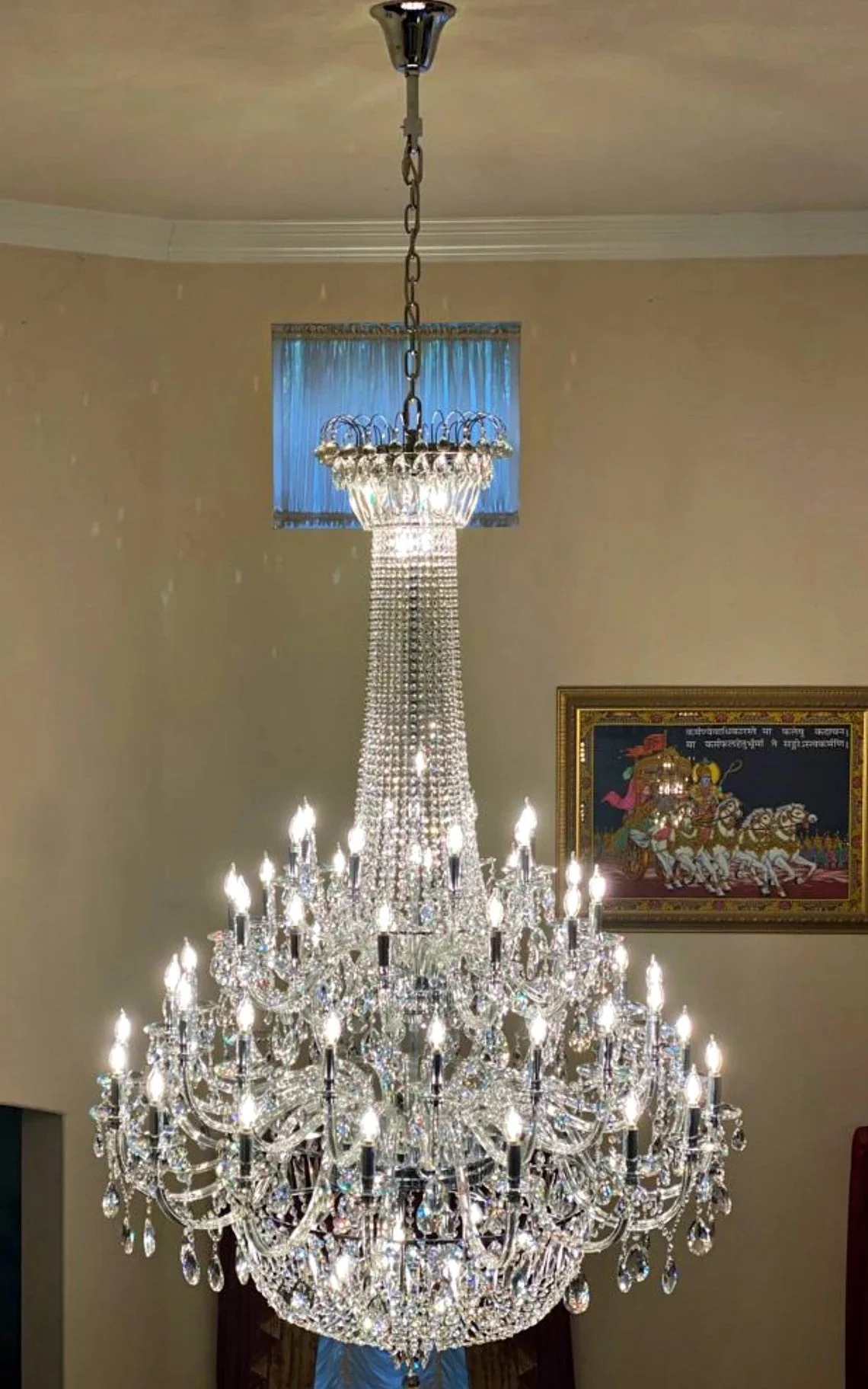 Extra Large European-style Multi-layers Candle Luxury Crystal Chandelier Gold Art Foyer/Staircase Decorative Light Fixture - Image 6