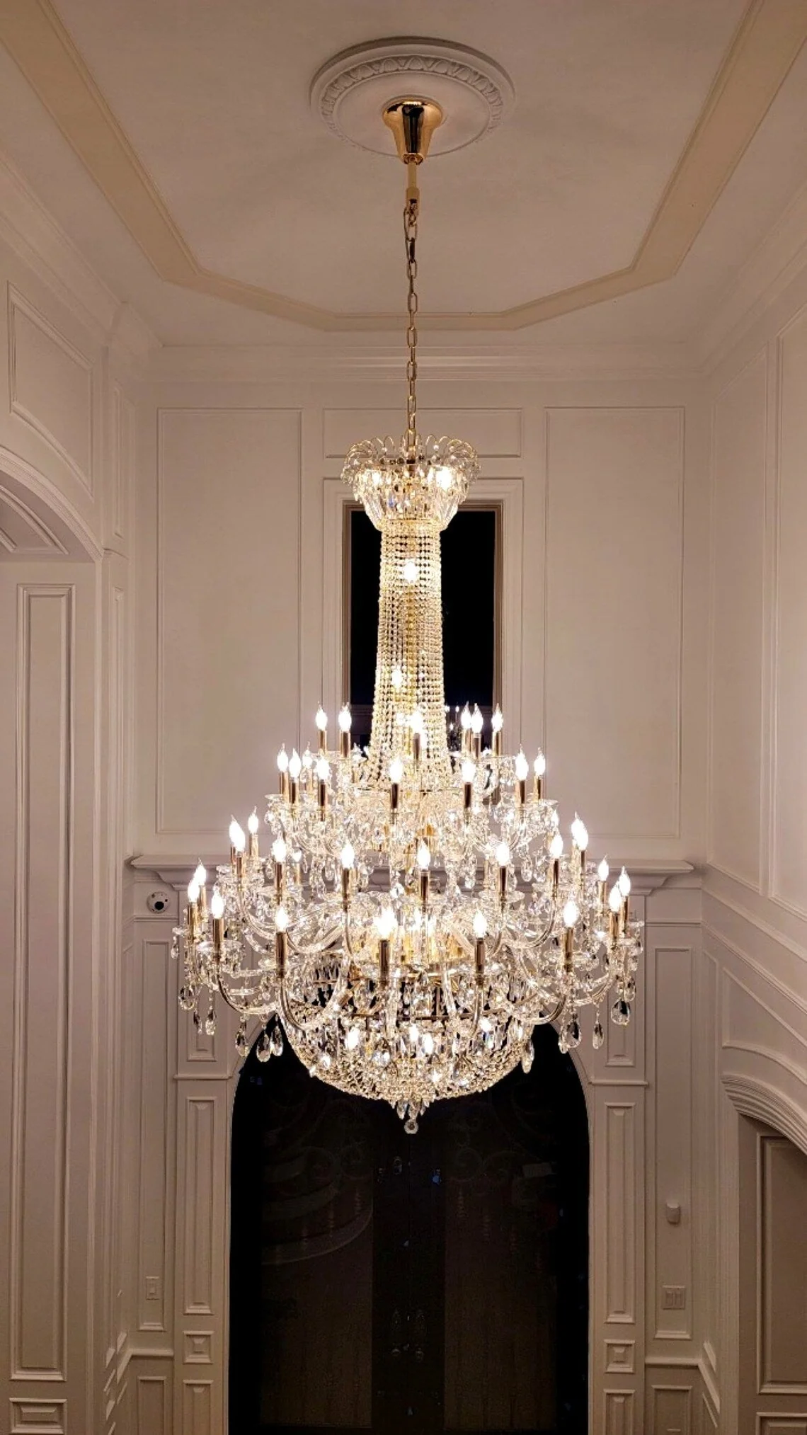 Extra Large European-style Multi-layers Candle Luxury Crystal Chandelier Gold Art Foyer/Staircase Decorative Light Fixture - Image 9