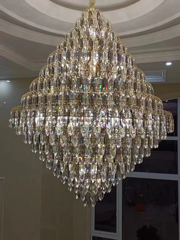 Extra Large Foyer Decorative Crystal Lighting Fixture Living Room Crystal Chandelier For Entryway Staircase - Image 11