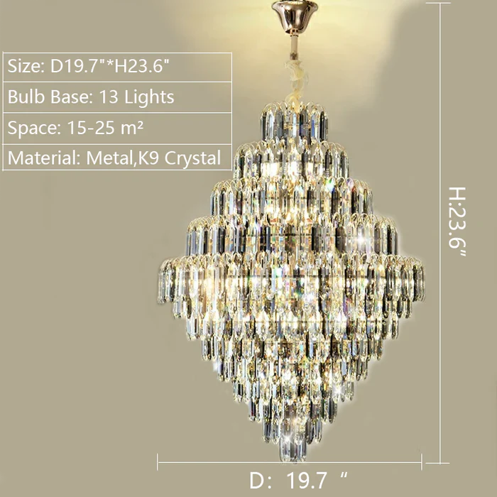 Extra Large Foyer Decorative Crystal Lighting Fixture Living Room Crystal Chandelier For Entryway Staircase - Image 15