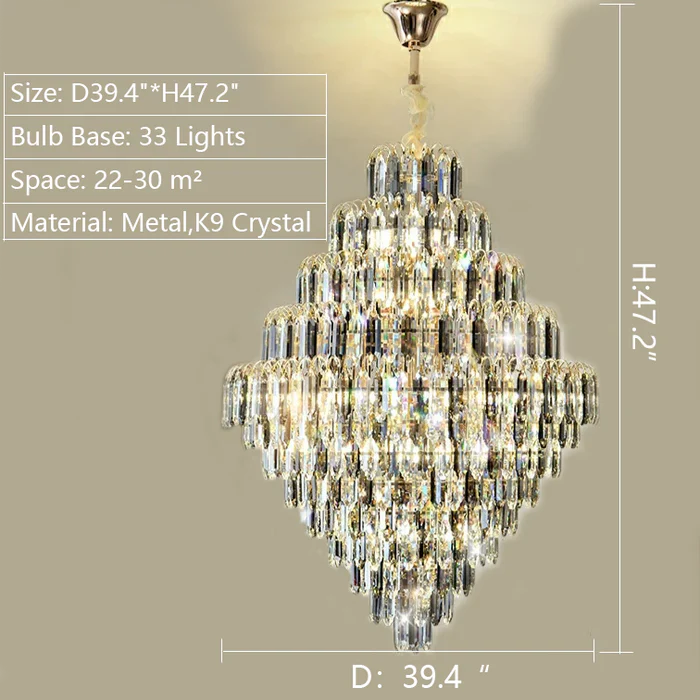 Extra Large Foyer Decorative Crystal Lighting Fixture Living Room Crystal Chandelier For Entryway Staircase - Image 18