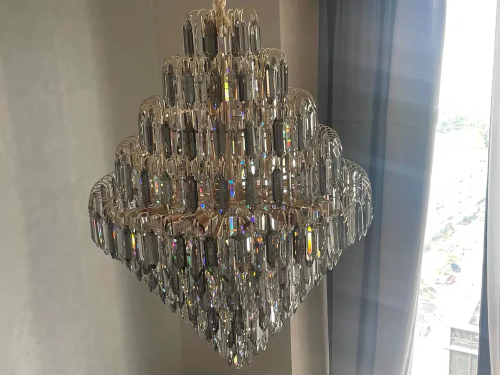 Extra Large Foyer Decorative Crystal Lighting Fixture Living Room Crystal Chandelier For Entryway Staircase - Image 6