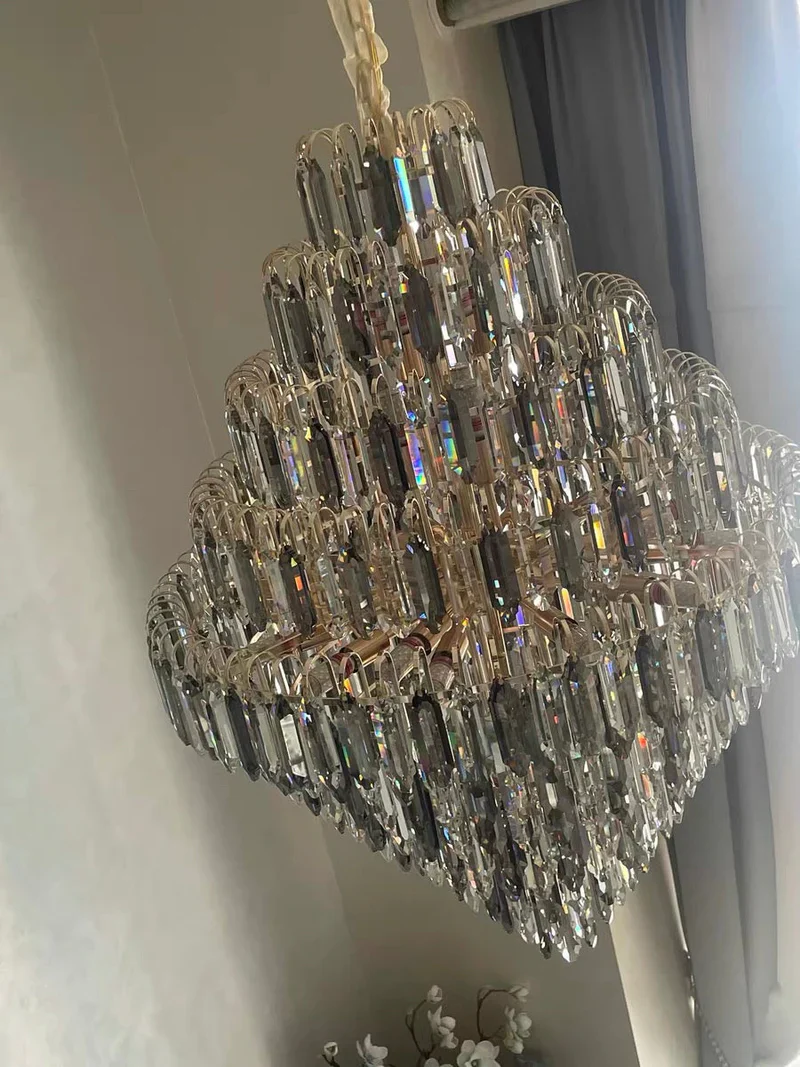 Extra Large Foyer Decorative Crystal Lighting Fixture Living Room Crystal Chandelier For Entryway Staircase - Image 9