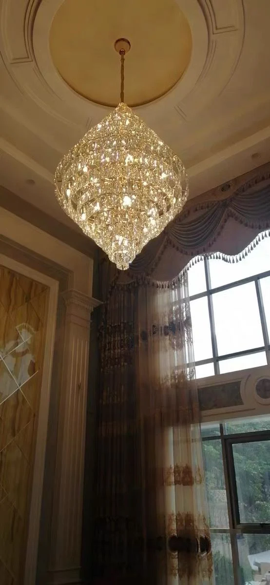 Extra Large Foyer Pure Crystal Ceiling Light Fixture Living Room Entrance Staircase Chandelier - Image 10