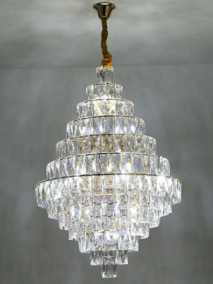 Extra Large Foyer Pure Crystal Ceiling Light Fixture Living Room Entrance Staircase Chandelier - Image 16