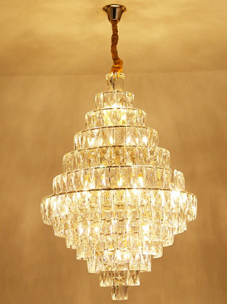Extra Large Foyer Pure Crystal Ceiling Light Fixture Living Room Entrance Staircase Chandelier - Image 17