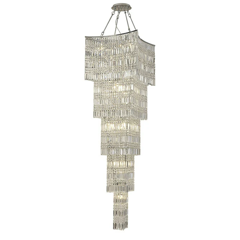 Extra Large Foyer Vertical Layers K9 Crystal Chandelier Chrome Ceiling Lighting Fixture For Staircase Entryway Decor - Image 8