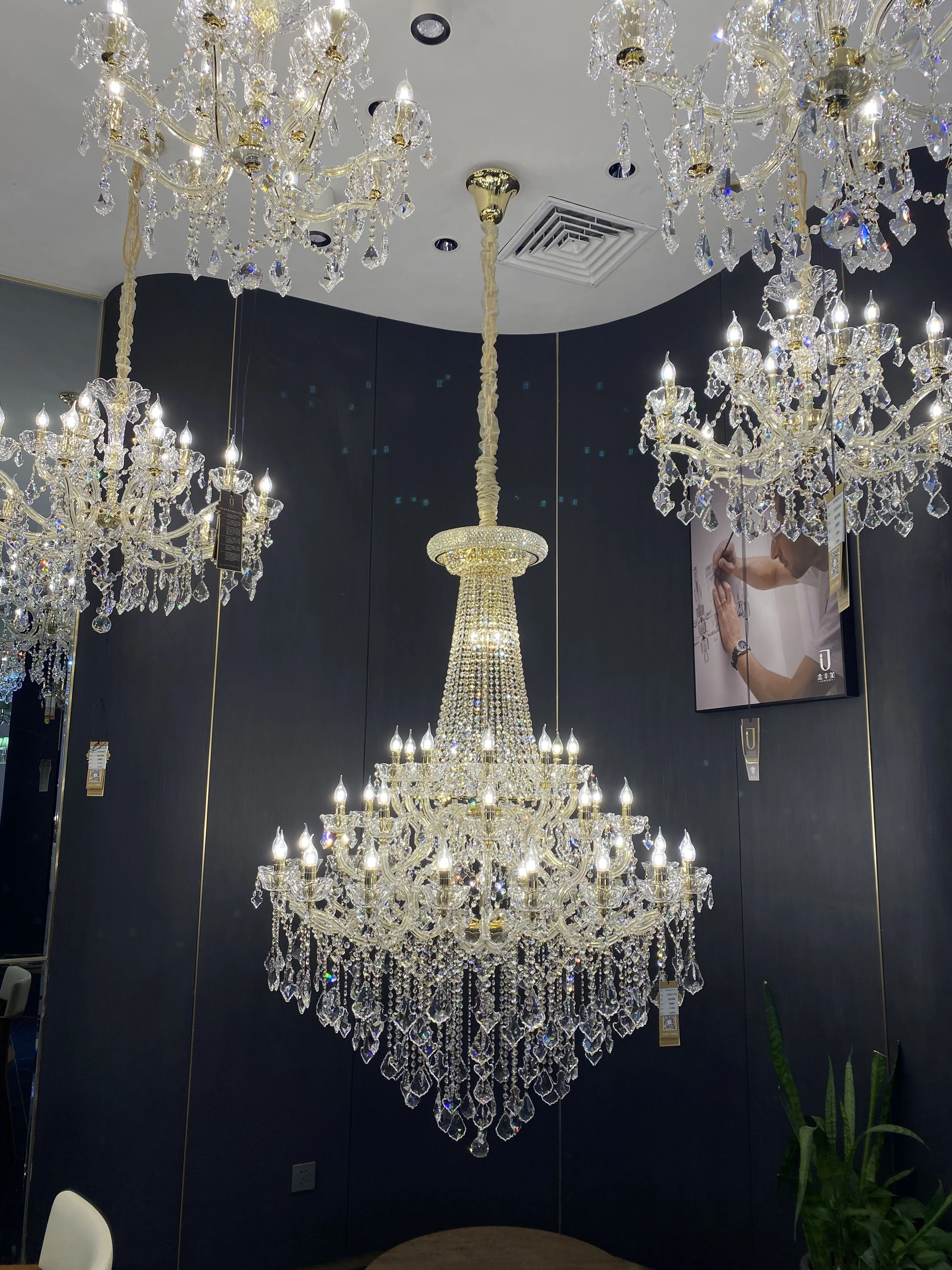 Extra Large French Candle Crystal Chandelier Ceiling Art Branch Foyer/Staircase Light Fixture - Image 3