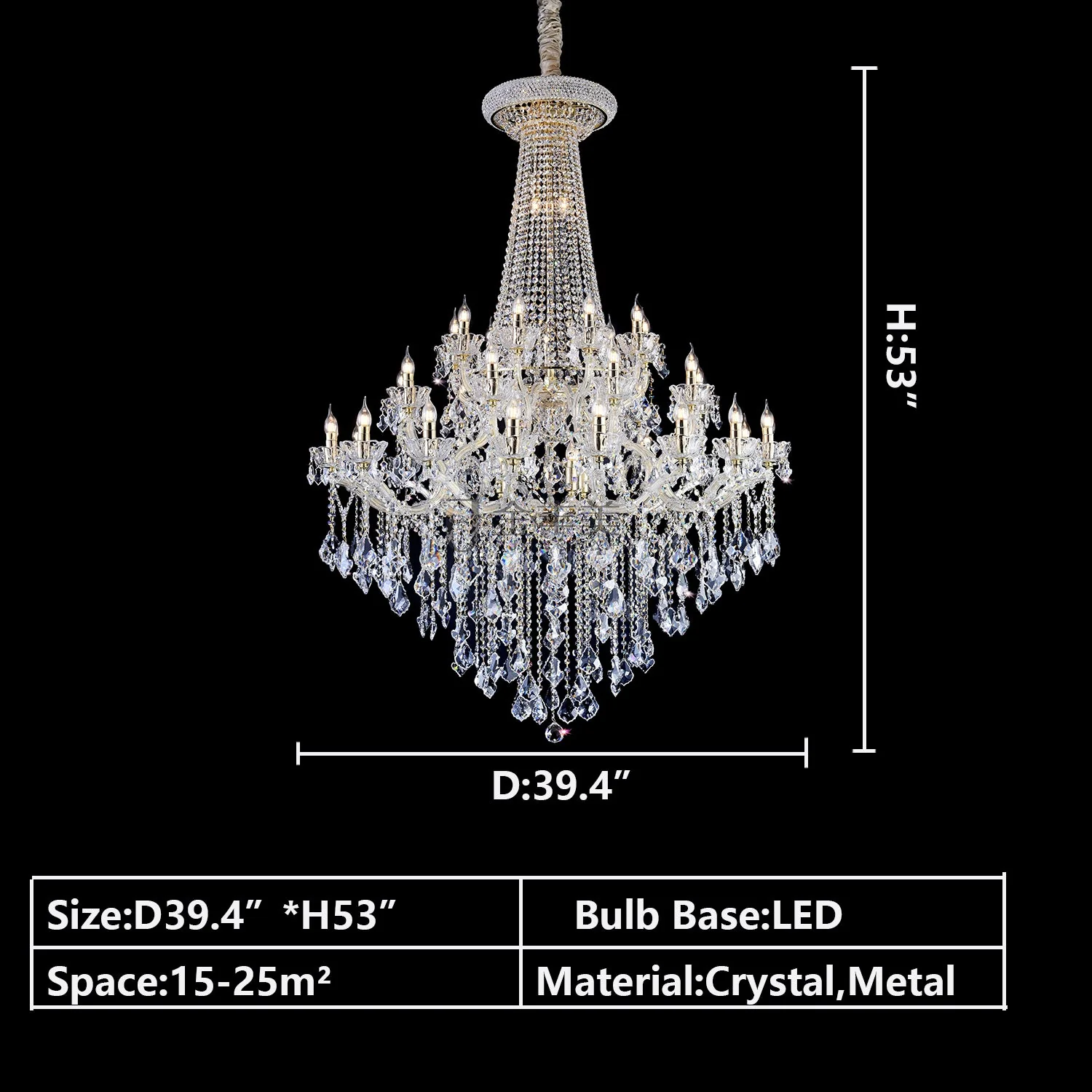 Extra Large French Candle Crystal Chandelier Ceiling Art Branch Foyer/Staircase Light Fixture - Image 7