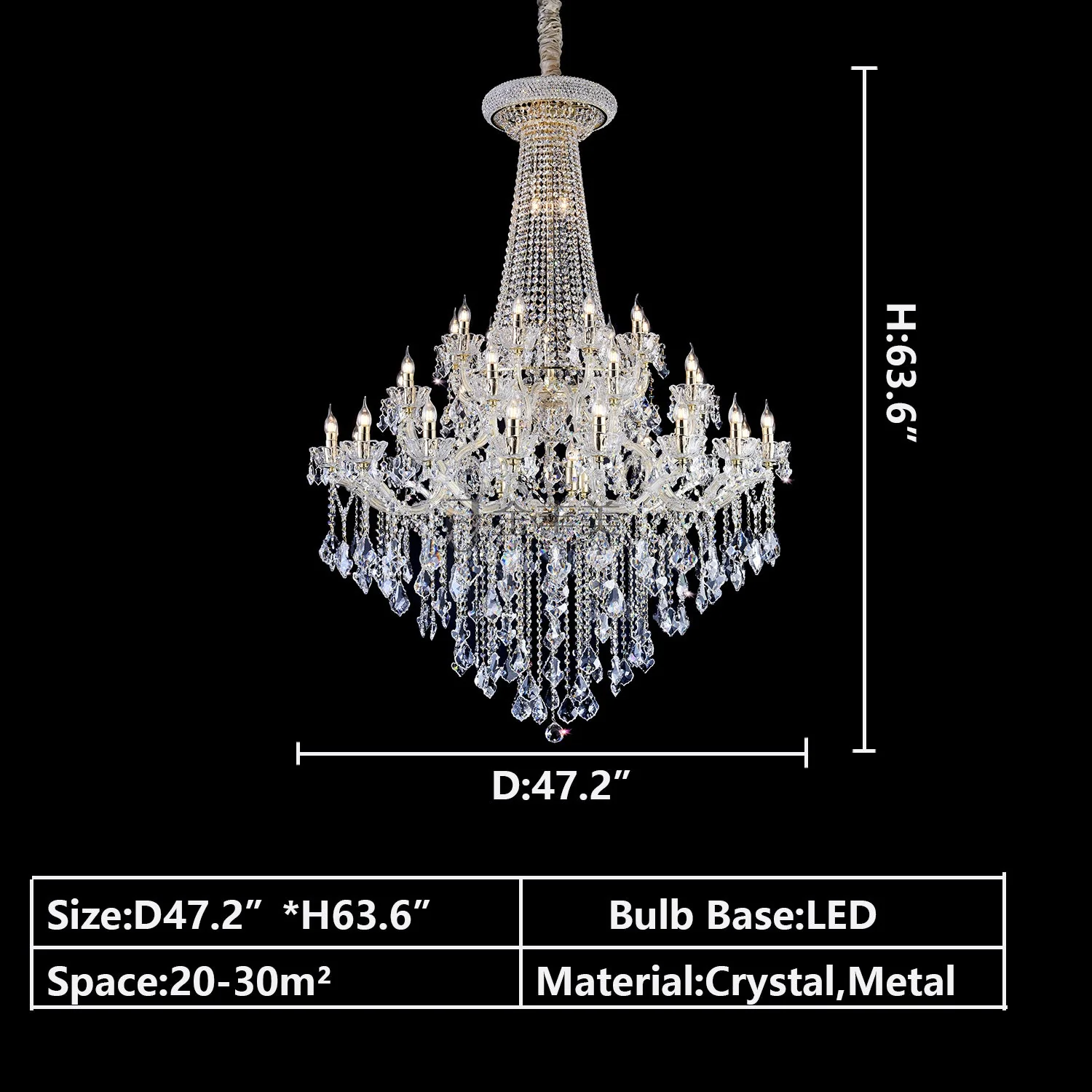 Extra Large French Candle Crystal Chandelier Ceiling Art Branch Foyer/Staircase Light Fixture - Image 8