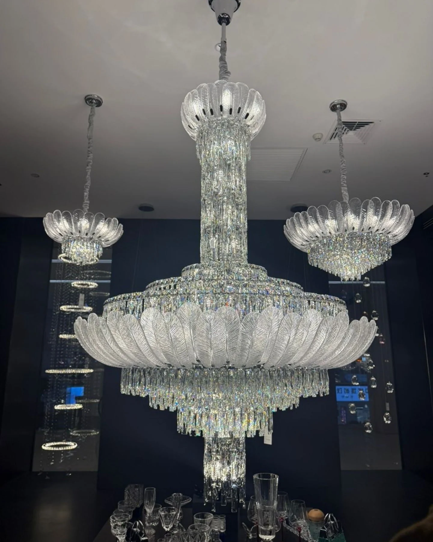 Extra Large Glass Petals Crystal Chandelier for High-ceiling - Image 2