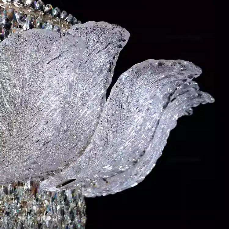 Extra Large Glass Petals Crystal Chandelier for High-ceiling - Image 3